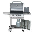 Grill de gas de 3 focs amb taula lateral plegable